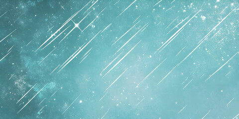 Poster - aqua rain streaks: abstract teal background with diagonal streaks of light, resembling rain or falli