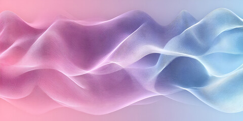 Poster - Pastel Wave Abstract:  Fluid, dreamy pastel waves in shades of pink and blue create a calming and ethereal abstract background. Perfect for designs needing a soft, elegant touch. 
