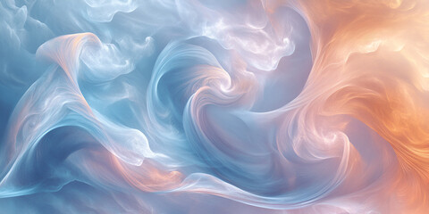 Poster - abstract swirling colors: a mesmerizing abstract artwork featuring swirls of blue and orange smoke c