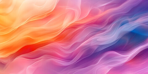 Poster - Abstract Colorful Waves: Swirling vibrant hues of pink, orange, and purple create a mesmerizing abstract wave pattern, evoking feelings of fluidity, energy, and artistic expression.