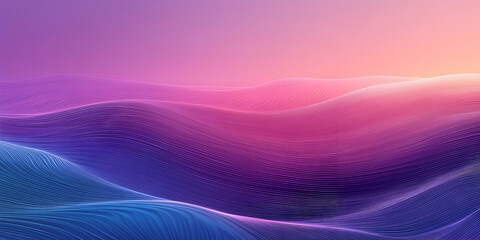 Poster - Abstract Purple and Pink Waves:  A mesmerizing abstract landscape of flowing, vibrant purple and pink waves, creating a dreamy and ethereal atmosphere.  The soft.