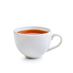 Cup of black tea isolated on white background