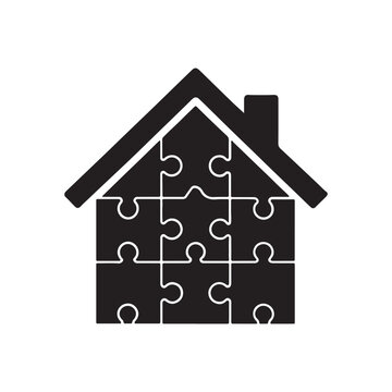 Puzzle Piece House Logo Design | Modern Real Estate Branding Concept Real Estate Logo Design Finding the Perfect Fit Logo design