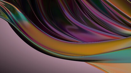 Wall Mural - an elegant and modern 3d rendering of an abstract background featuring twisted metal plates in a dar