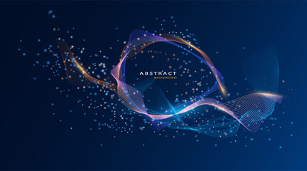 Aufkleber - Abstract particles circle background. Eps10 Vector background.	