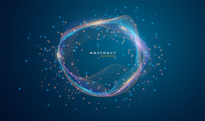 Aufkleber - Abstract particles circle background. Eps10 Vector background.	