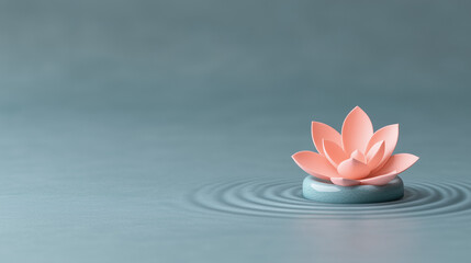 A water droplet enlarging a blossoming flower, representing how essential water is for living things.