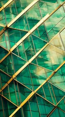Poster - Intricate lines and angles form a captivating design as sunlight dances on the glass, turning reflections into shimmering patterns