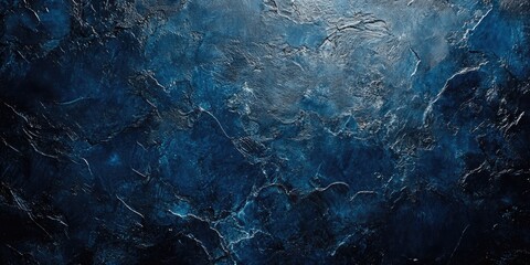 Poster - Textured dark blue grunge backdrop with rugged surface details creating an atmospheric depth and richness across the image.