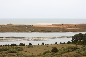 Canvas Print - Morocco birdwatching area tidal marsh in Oualidia