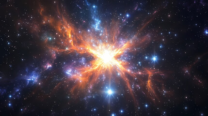 Wall Mural - beautiful starry sky, sky of stars, starry background, space cosmic background, 3d render. starbrigh