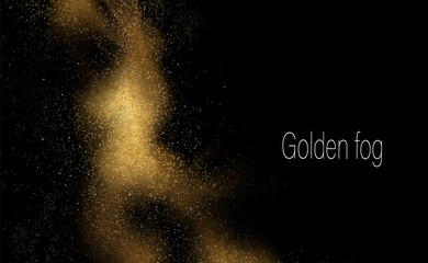 Wall Mural - Abstract design element, shiny gold mosaic on black background.