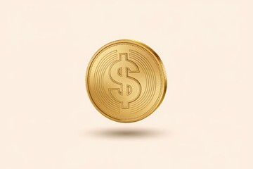 Aufkleber - A golden coin with a dollar sign in the center, symbolizing wealth and finance.