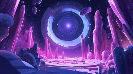 Wall Mural - astronomical telescope on the background of a beautiful starry sky at night. starbright. illustratio
