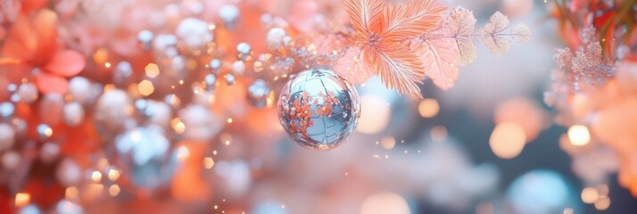 Wall Mural - enchanting floral background with soft bokeh and delicate orbs capturing the essence of springtime a