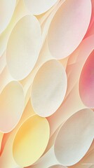 Aufkleber - Pastel ovals in butter yellow softly overlap, forming a harmonious composition. The gentle curves and gradients evoke a tranquil atmosphere, inviting calmness and warmth into any space