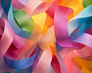 Aufkleber - Abstract colorful ribbon texture with vibrant gradient waves