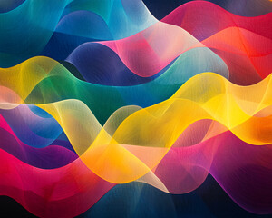 Poster - Vibrant abstract waves of colorful gradient patterns and textures