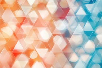 Poster - vibrant abstract geometric background with triangles and bokeh effect in orange and blue colors for 