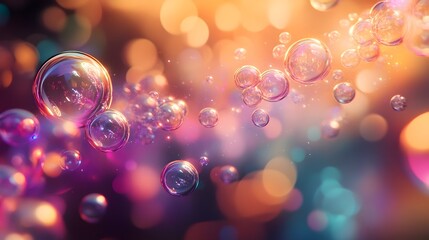 Poster - enchanting flowing abstract bubbles with luminescent highlights and shimmering charm a visually capt