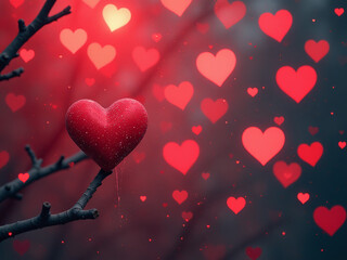 Poster - Backgrounds Of Hearts Are Often Used In Art And Design To Evoke A Sense Of Nostalgia And Emotional Depth Instantly. 00001