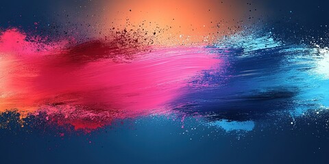 Poster - Vibrant color splash abstract art with dynamic brush strokes and textured background