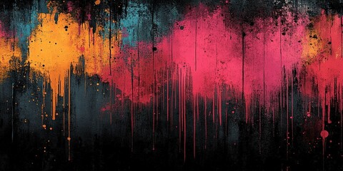 Poster - Vibrant colors blend seamlessly on a textured background creating an energetic atmosphere in an urban space