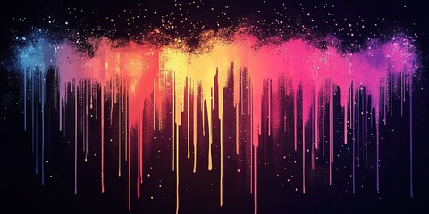 Poster - Colorful abstract art with vibrant drips and splatters creating a dynamic and energetic atmosphere