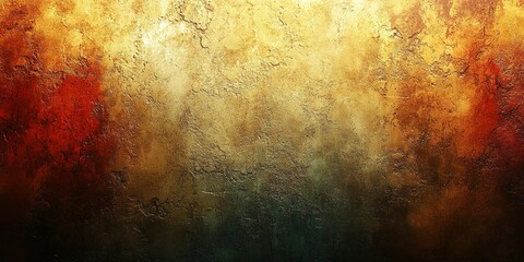 Poster - textured wall surface displays warm tones with a blend of gold, red, and brown during late afternoon