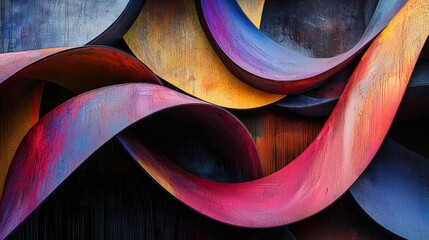 Aufkleber - A captivating array of bold and fluid organic shapes weaves together in a vibrant display, showcasing a palette of rich colors and dynamic textures as they swirl in perfect harmony