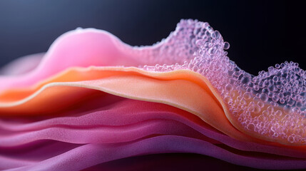 Poster - Artistic interpretation of lipid bilayer with vibrant colors and textures