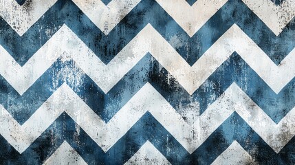 Poster - Intricate zigzag patterns in shades of muted blue create a captivating visual impact, perfect for contemporary decor or artistic backgrounds. The textured design enhances depth and character