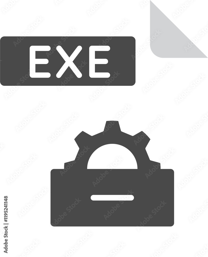 Extention Ex file extension EXE Stock Illustration | Adobe Stock