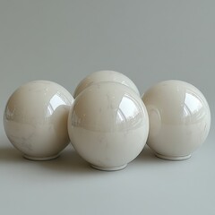 Poster - Elegant Group of Four Cream-Colored Glass Spheres