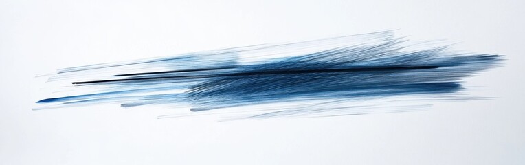 Aufkleber - Bold blue and gray pencil strokes create a striking minimalist artwork on a white background