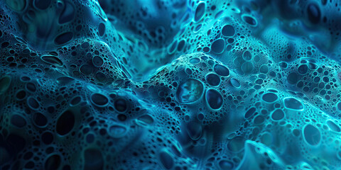 Poster - Abstract Teal Cellular Texture with Interconnected Bubbles