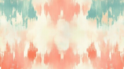 Poster - Pastel coral and teal pattern blends harmoniously into white for a serene visual experience
