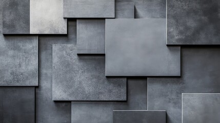 Poster - Symmetrical arrangement of gray hues creates a calming abstract background ideal for modern design projects