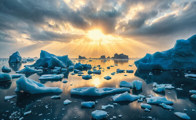 Wall Mural - Frozen Horizon at Dusk