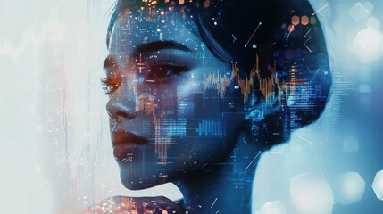 Poster - youthful ambition drives financial growth with data visualization and market analysis