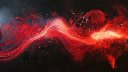 Poster - Detailed hyper-realistic painting of a fiber optic cable, with glowing data streams bursting from its core