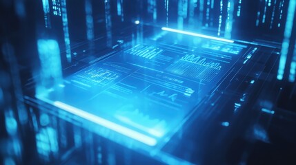 Aufkleber - Glowing tablet screen displays real-time financial data with double exposure effect in a modern digital setting