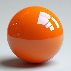 Poster - Close-up of a Shiny Orange Sphere, Smooth Surface and Vivid Color