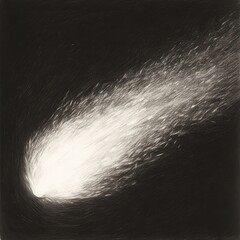 Poster - Glowing comet captured in motion, showcasing dynamic movement and celestial beauty in a creative pencil drawing
