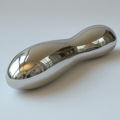 Poster - Sleek Metallic Sculpture: Abstract Peanut Form