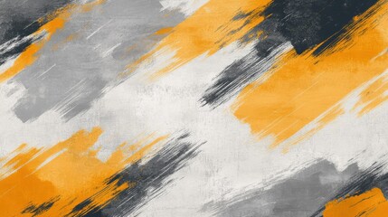 Aufkleber - Minimalist design showcasing pencil strokes in gray, orange, and white with an abstract feel perfect for modern decor or backgrounds