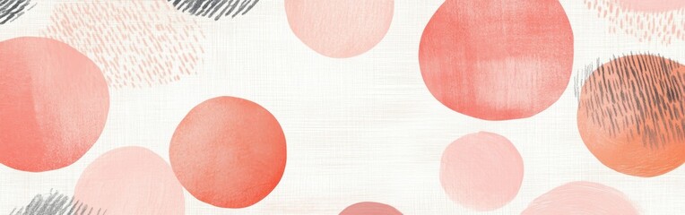 Poster - Minimalist dotted design features muted coral hues on a light background