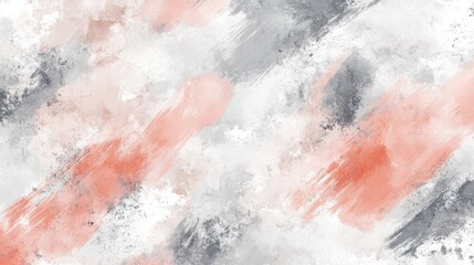 Aufkleber - Elegant chaotic blend of coral and gray strokes creating a dynamic abstract pattern in serene composition