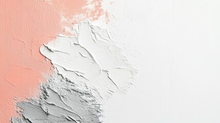 Poster - Textured wall with soft pastel colors and clean white background showcasing contemporary art techniques