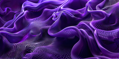 Poster - Abstract Purple Mesh Fabric with Undulating Folds